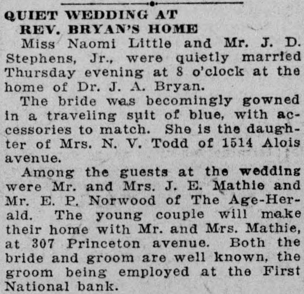 Naomi Little-J.D. Stephens/, Jr.